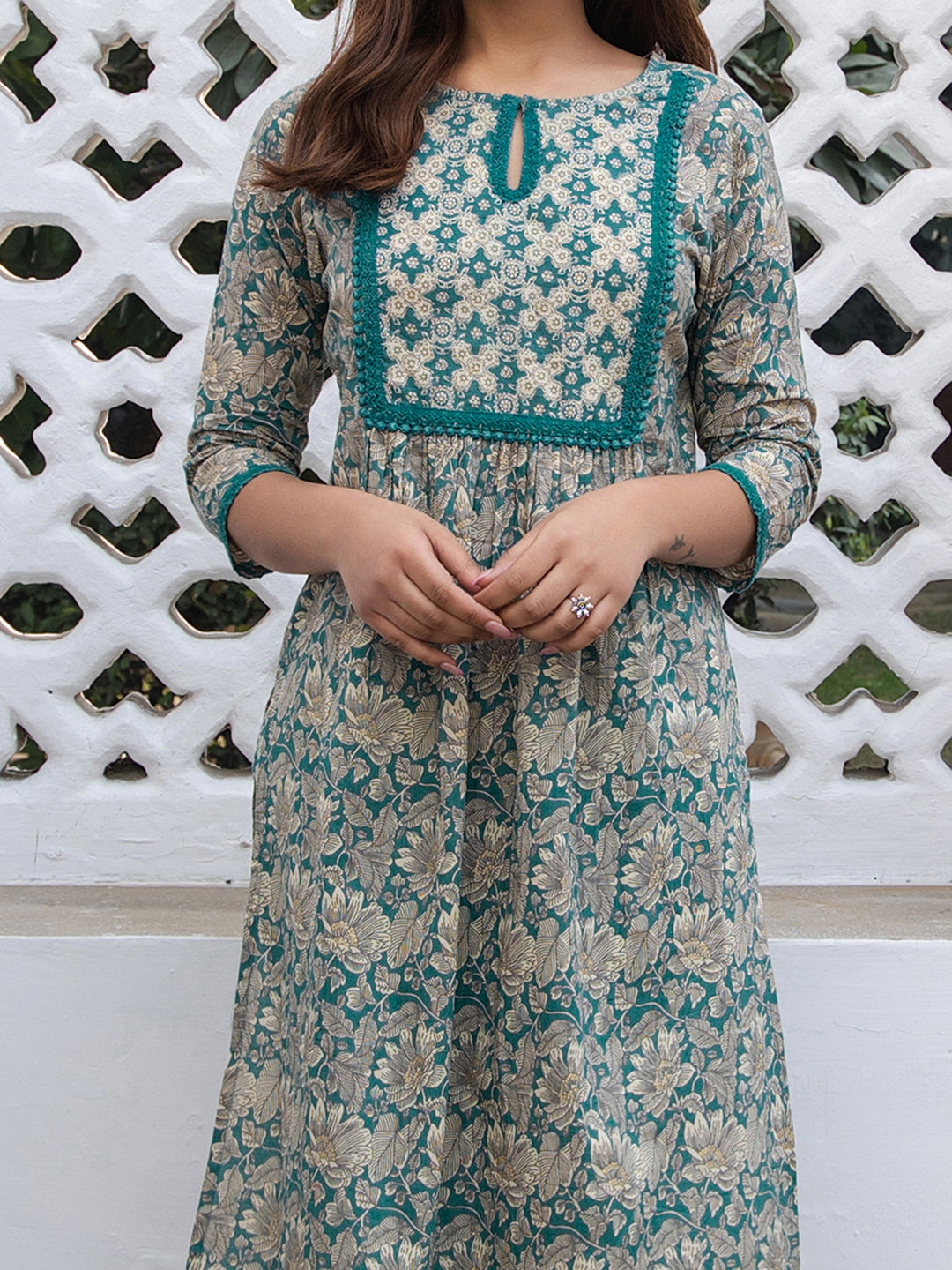 TEAL COTTON KURTA SET